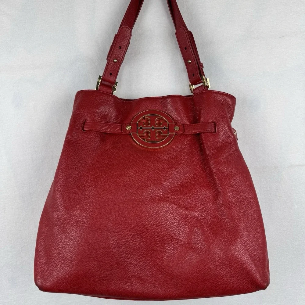 Tory Burch Red Leather Shoulder Bag Tote‎